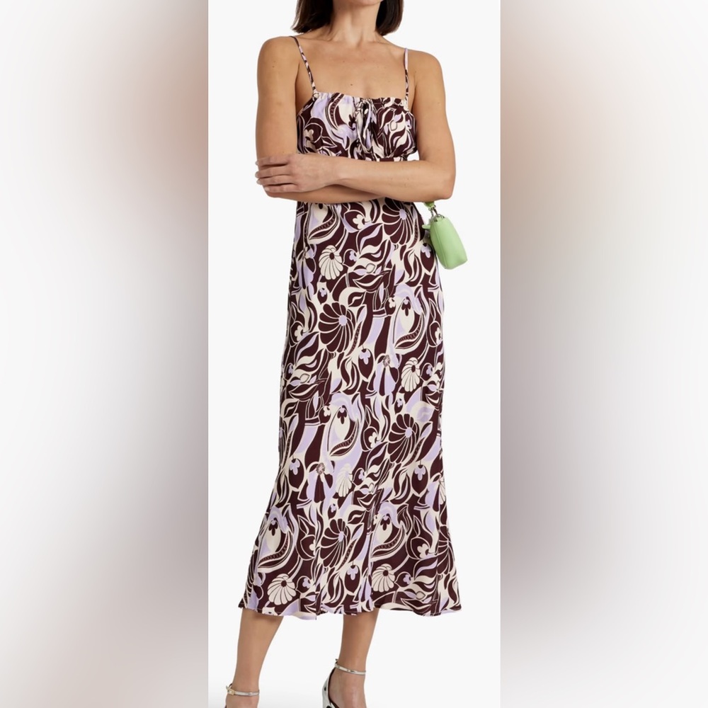 NWT Rixo Maeve printed crepe midi dress